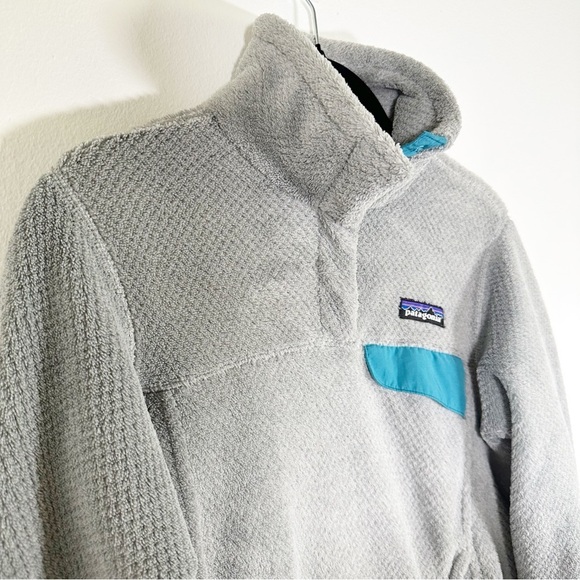 Patagonia Re-Tool Snap-T Better Fleece Pullover Sweater Grey and Teal Size XS - Picture 3 of 8